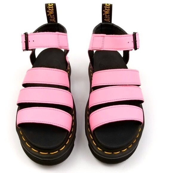 RARE Dr. Martens Pink Lemonade Hydro Leather Strap Sandals - Picture 7 of 11